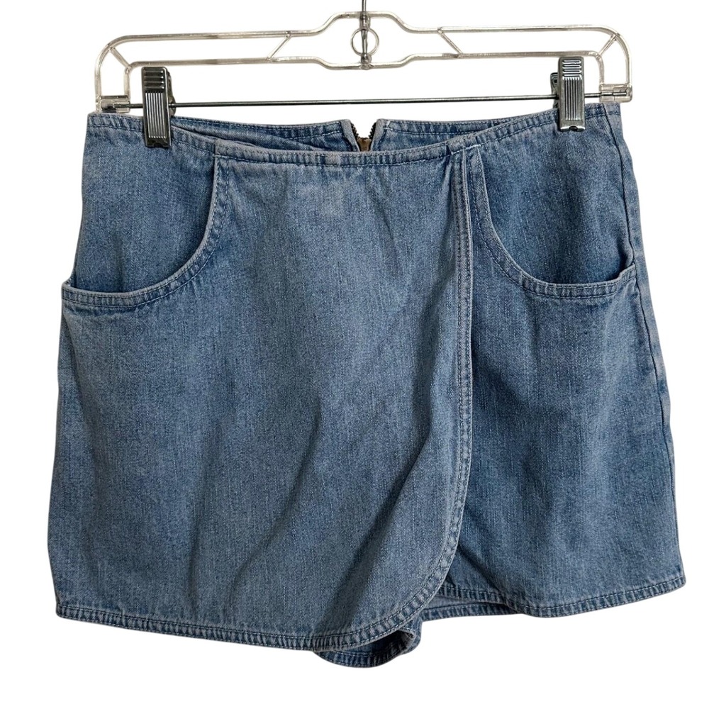 Vintage EXP Jeans by Express Denim Wrap Front Skort High Waist 80s 90s 5/6